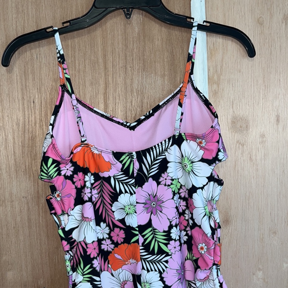 SALT + COVE JUNIORS LACE-UP-SIDES ONE-PIECE SWIMSUIT Sz LARGE - Picture 5 of 11